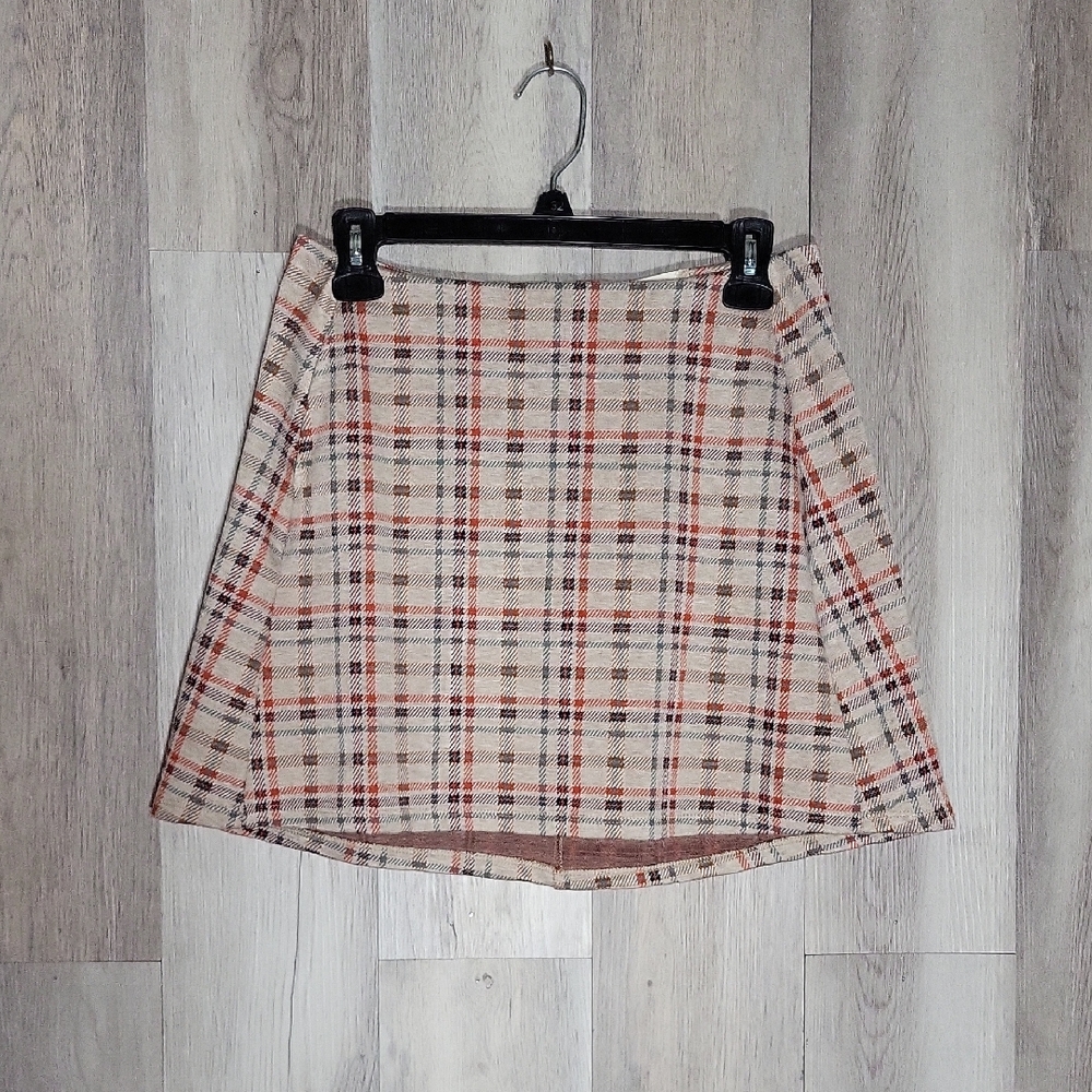 Altar'd State‎ Anthropologie Womens L Plaid Mini Skirt A Line Schoolgirl